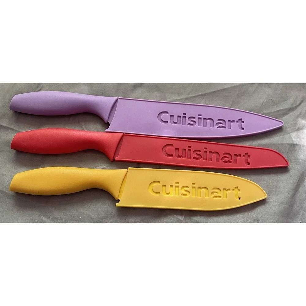 Lot of 3‼ Cuisinart Advantage Knife Set‎ w/ Blade Guards Color Coded